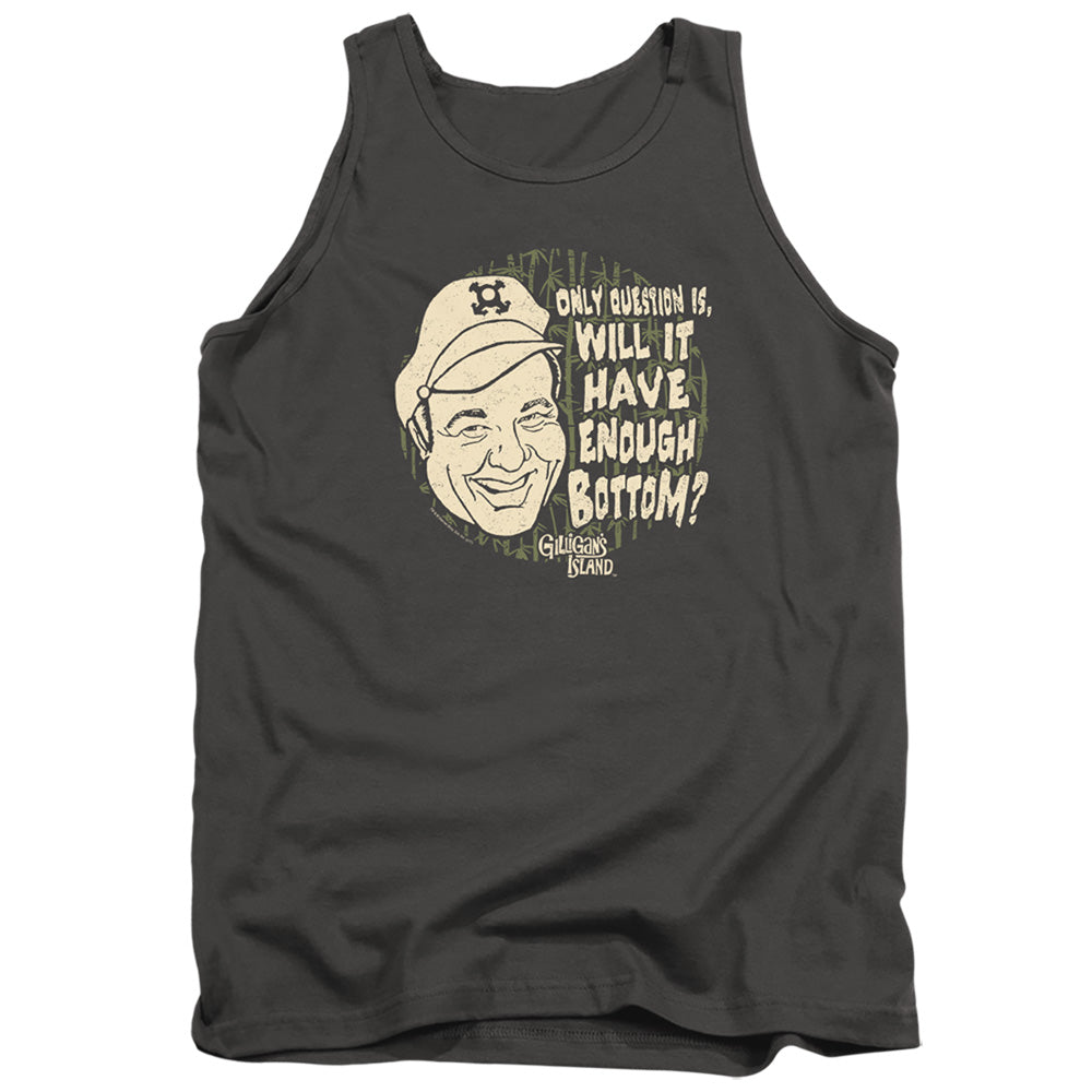 Gilligans Island Enough Bottom Mens Tank Top Shirt Charcoal