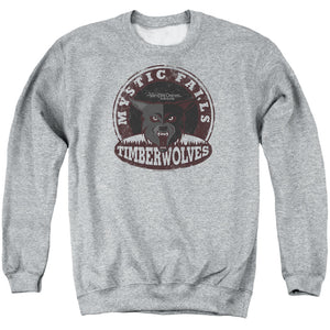 Vampire Diaries Timberwolves Mens Crewneck Sweatshirt Athletic Heather
