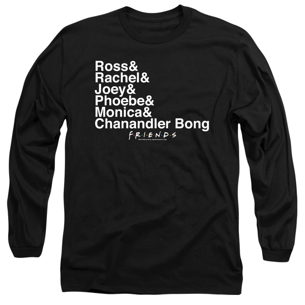Friends Chanandler Bong Mens Long Sleeve Shirt Black Officially Licensed