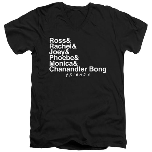 Friends Chanandler Bong Mens Slim Fit V-Neck T Shirt Black