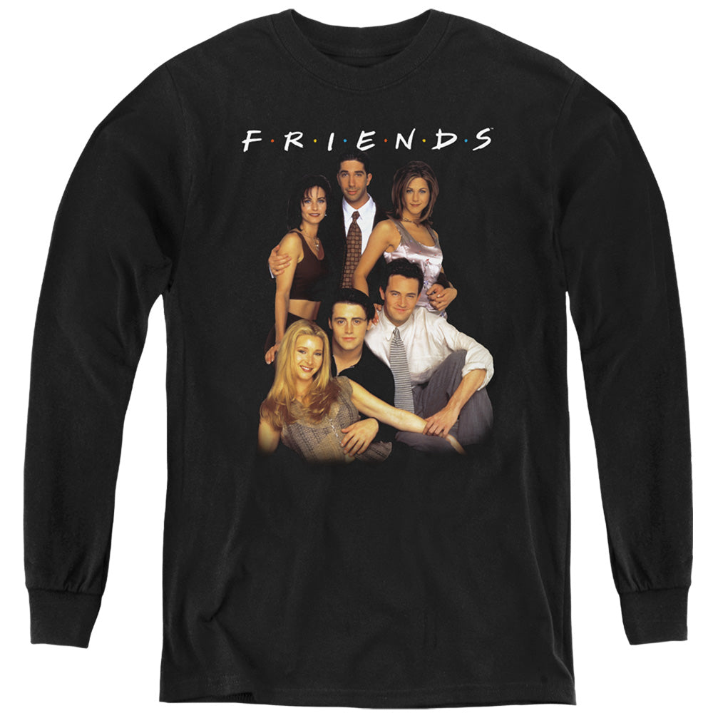 Friends Stand Together Long Sleeve Kids Youth T Shirt Black