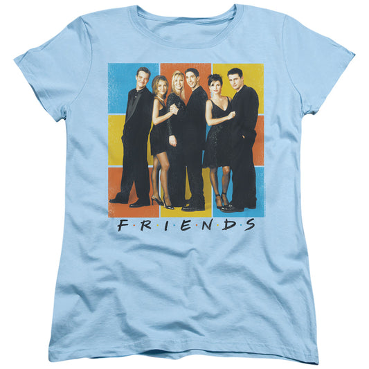 Friends Color Block Of Friends Womens T Shirt Light Blue