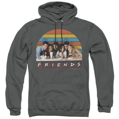 Friends Soda Fountain Mens Hoodie Charcoal