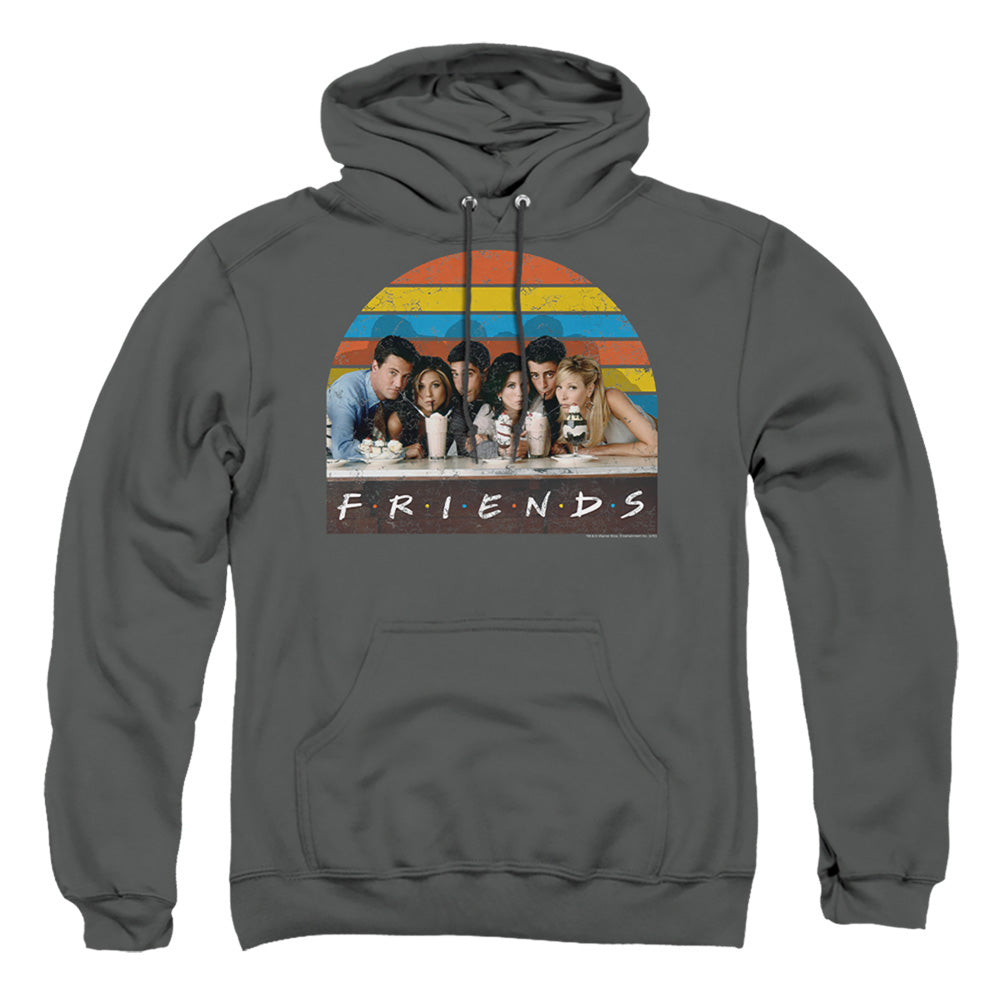 Friends Soda Fountain Mens Hoodie Charcoal