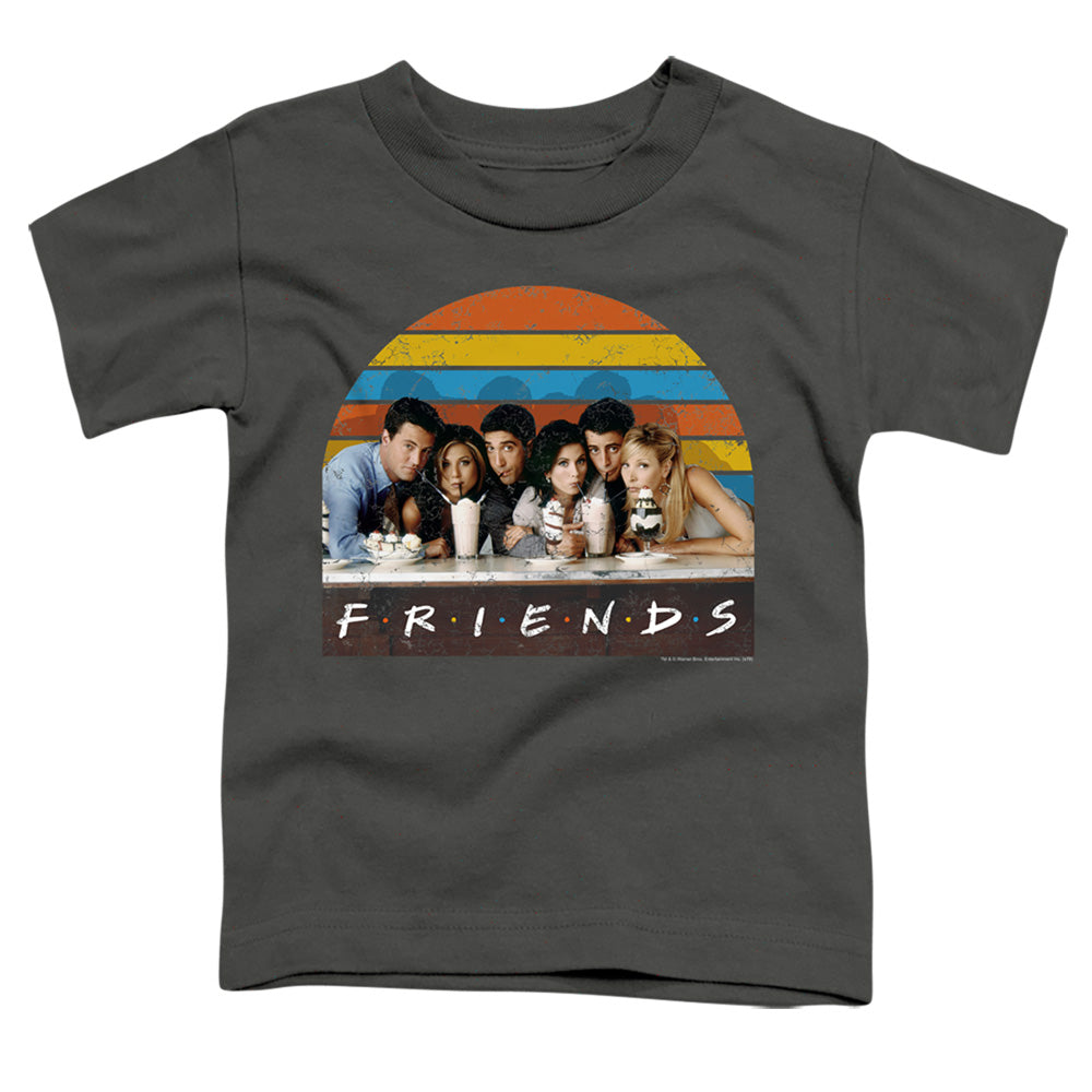 Friends Soda Fountain Toddler Kids Youth T Shirt Charcoal