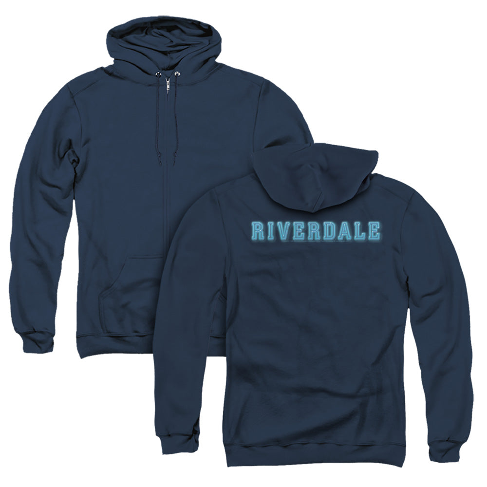 Riverdale Riverdale Logo Back Print Zipper Mens Hoodie Navy