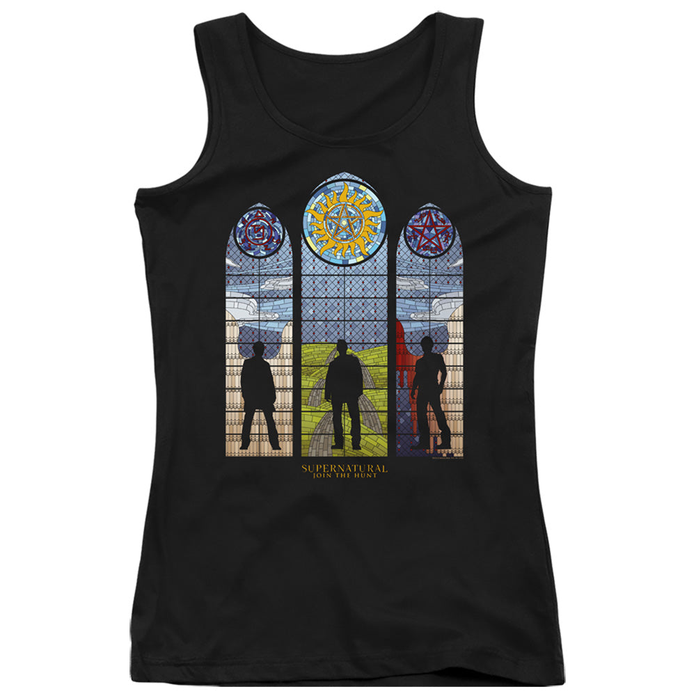 Supernatural Stained Glass Womens Tank Top Shirt Black