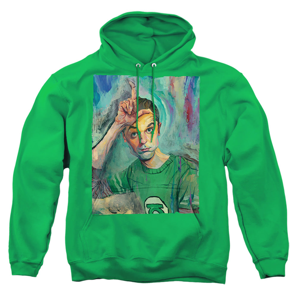 Big Bang Theory Sheldon Painting Mens Hoodie Kelly Green