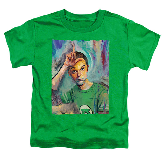 Big Bang Theory Sheldon Painting Toddler Kids Youth T Shirt Kelly Green
