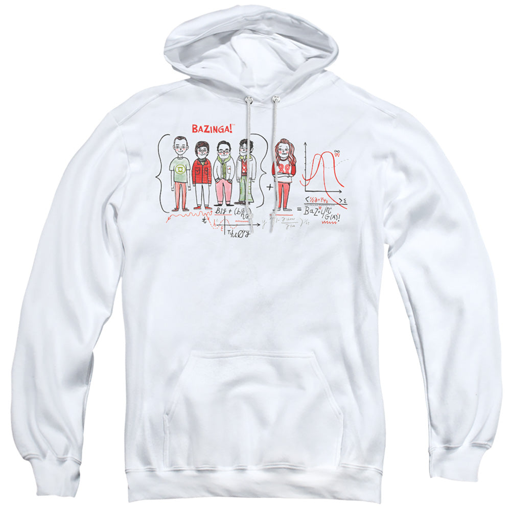 Big Bang Theory Bazinga Equation Mens Hoodie White