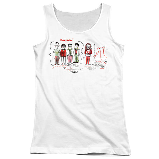 Big Bang Theory Bazinga Equation Womens Tank Top Shirt White