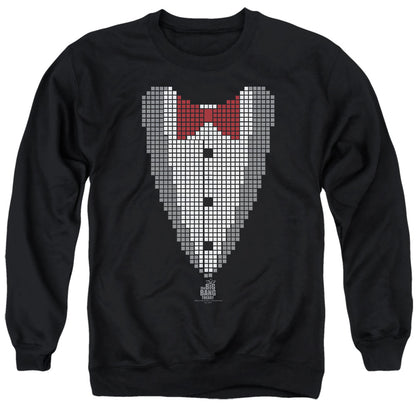 Big Bang Theory Pixelated Tux Mens Crewneck Sweatshirt Black