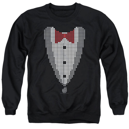 Big Bang Theory Pixelated Tux Mens Crewneck Sweatshirt Black
