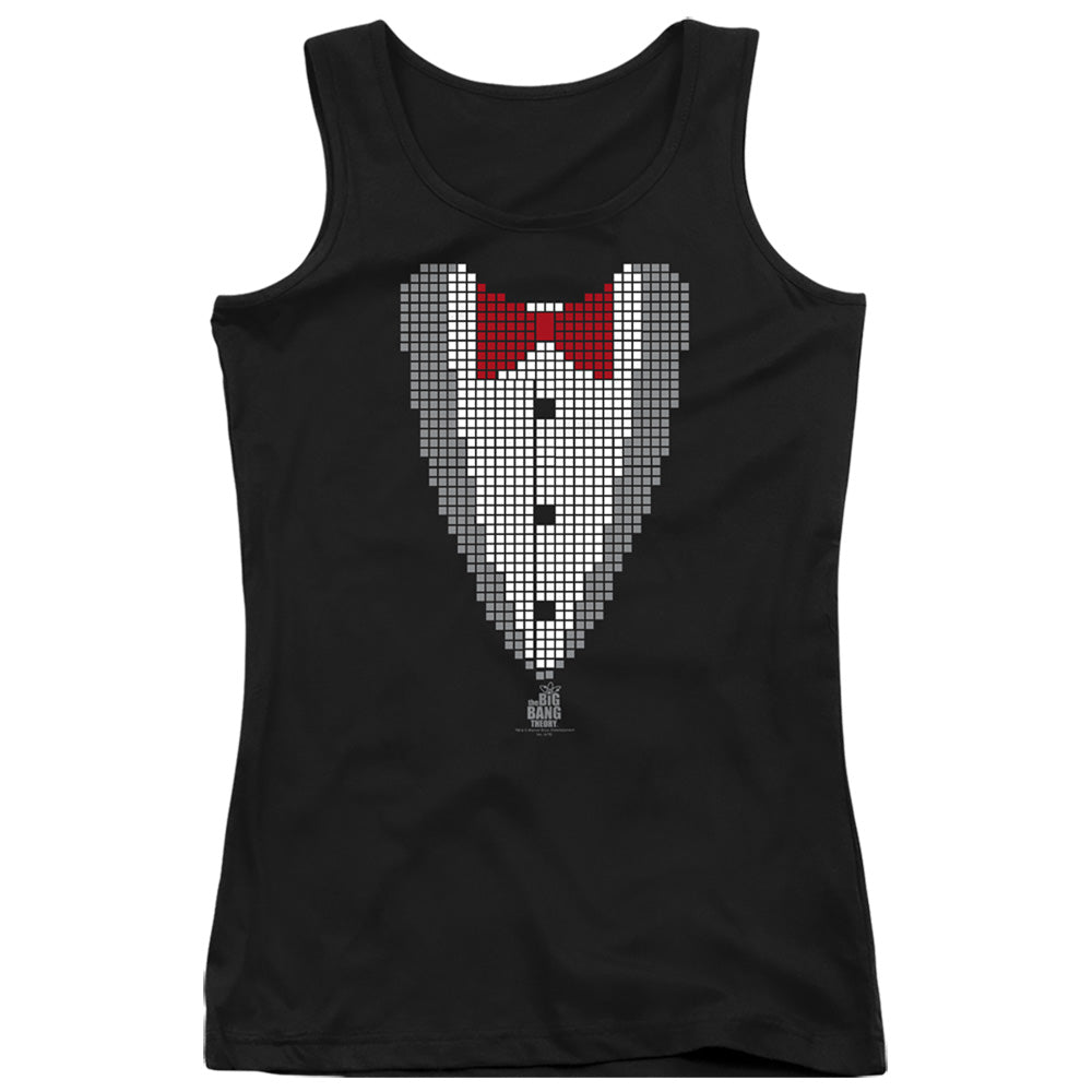 Big Bang Theory Pixelated Tux Womens Tank Top Shirt Black