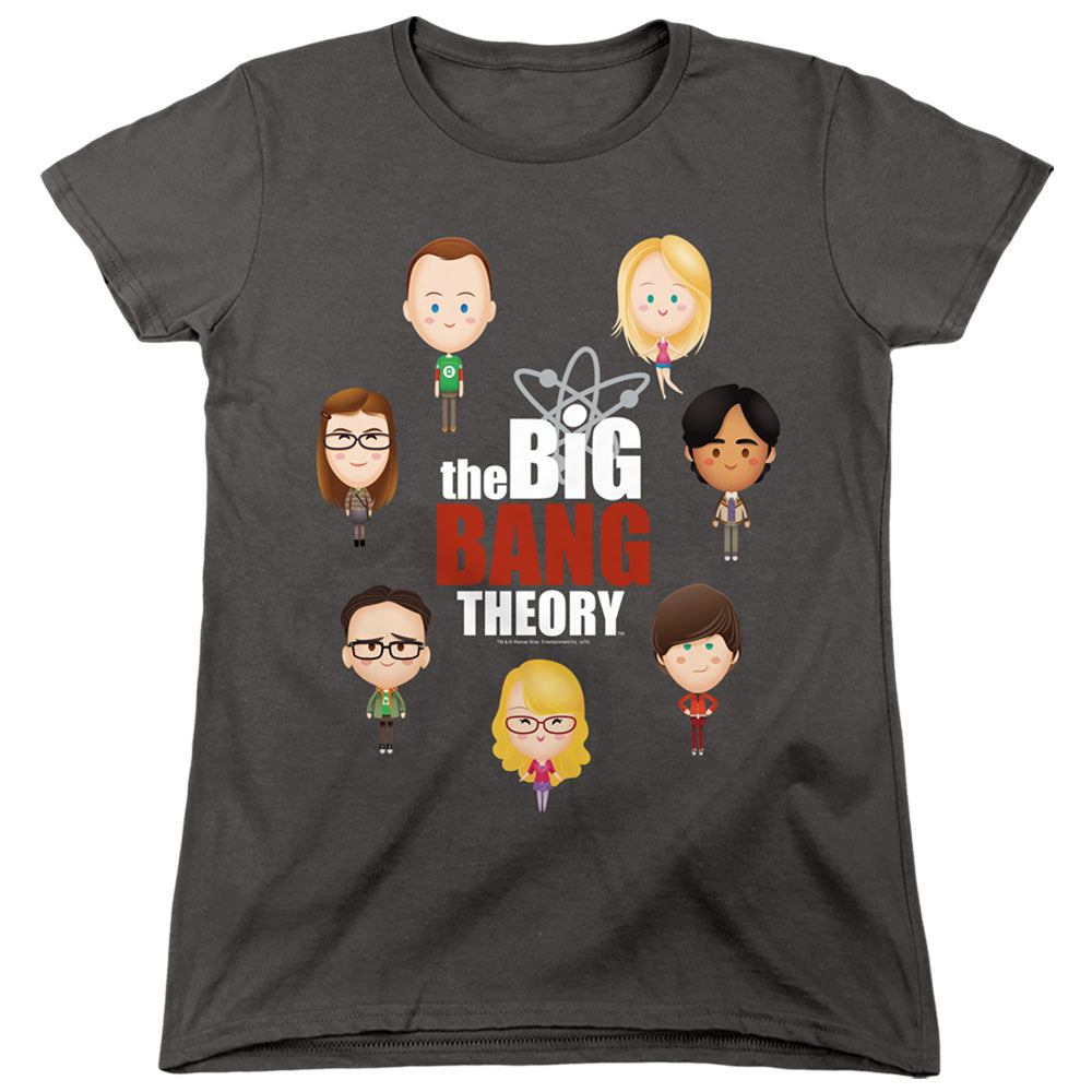 Big Bang Theory Emojis Womens T Shirt Charcoal
