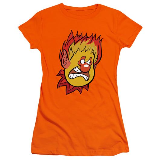 The Year Without A Santa Claus Heat Miser Junior Sheer Cap Sleeve Womens T Shirt Orange