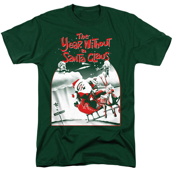 The Year Without A Santa Claus Santa Poster Mens T Shirt Hunter Green