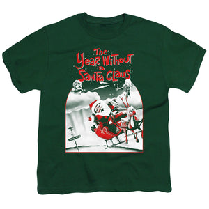 The Year Without A Santa Claus Santa Poster Kids Youth T Shirt Hunter Green