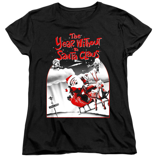 The Year Without A Santa Claus Santa Poster Womens T Shirt Black