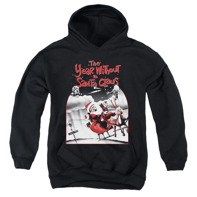 The Year Without A Santa Claus Santa Poster Kids Youth Hoodie Black