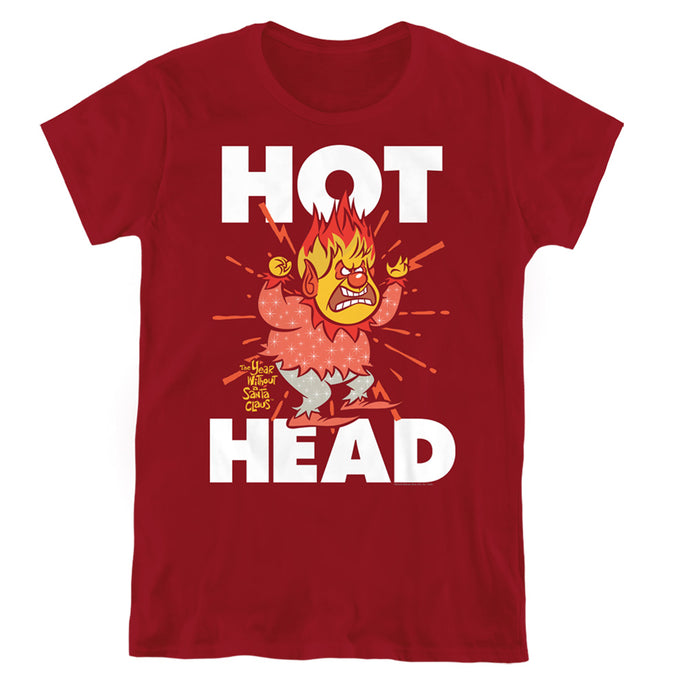 The Year Without A Santa Claus Hot Head Womens T Shirt Cardinal