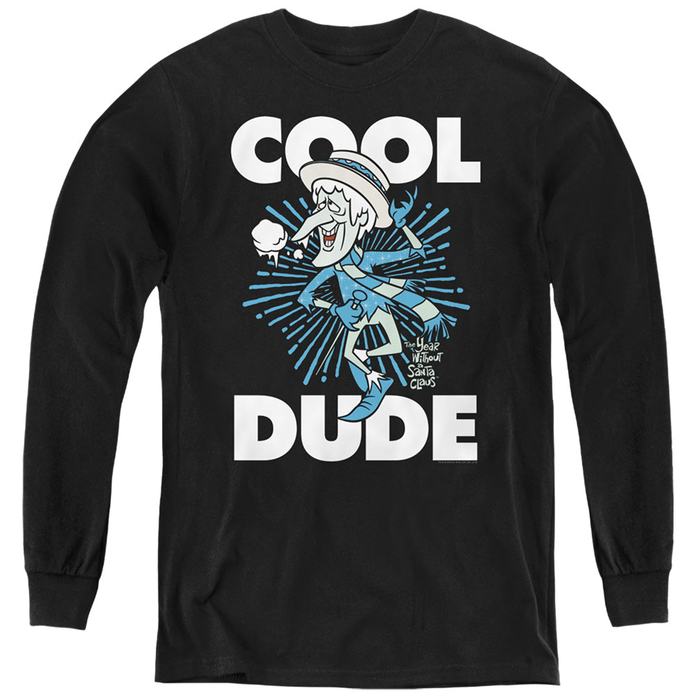 The Year Without A Santa Claus Cool Dude Long Sleeve Kids Youth T Shirt Black