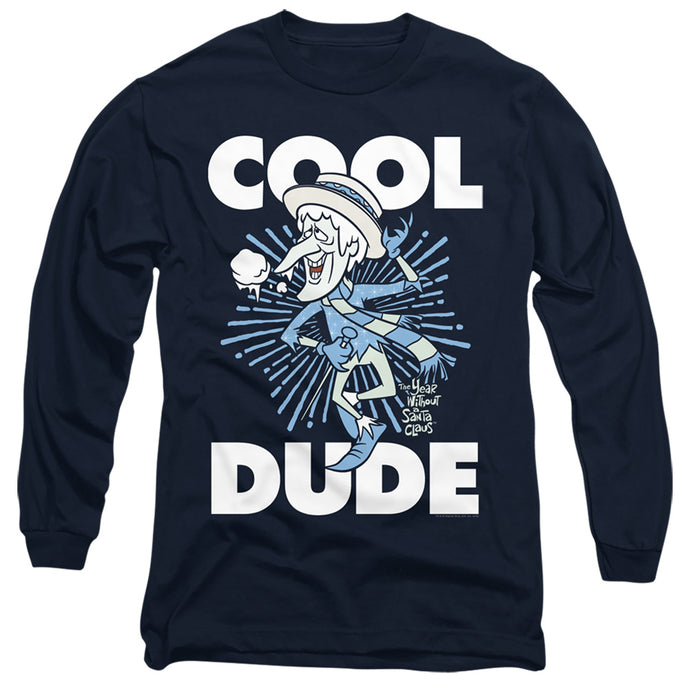 The Year Without A Santa Claus Cool Dude Mens Long Sleeve Shirt Navy Blue