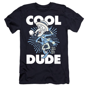 The Year Without A Santa Claus Cool Dude Premium Bella Canvas Slim Fit Mens T Shirt Navy Blue