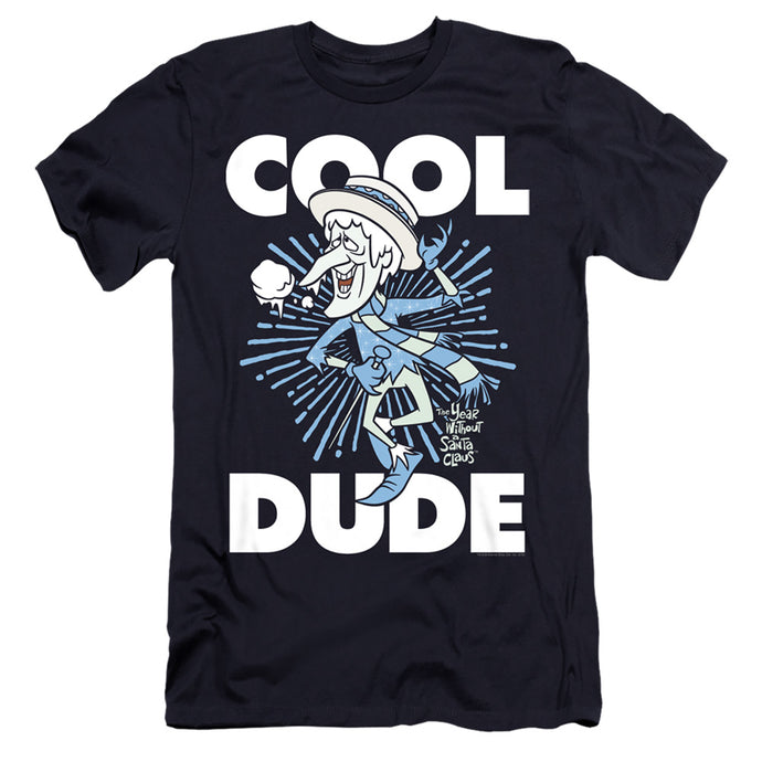 The Year Without A Santa Claus Cool Dude Premium Bella Canvas Slim Fit Mens T Shirt Navy Blue