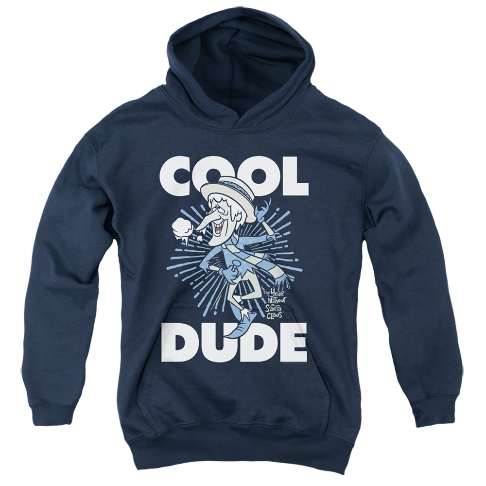 The Year Without A Santa Claus Cool Dude Kids Youth Hoodie Navy Blue