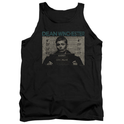 Supernatural Dean Mug Shot Mens Tank Top Shirt Black