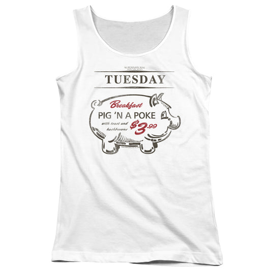 Supernatural Pig N Poke Womens Tank Top Shirt White