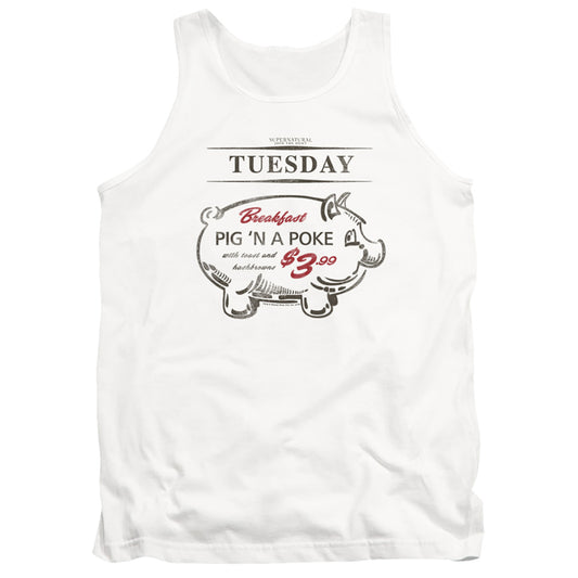 Supernatural Pig N Poke Mens Tank Top Shirt White