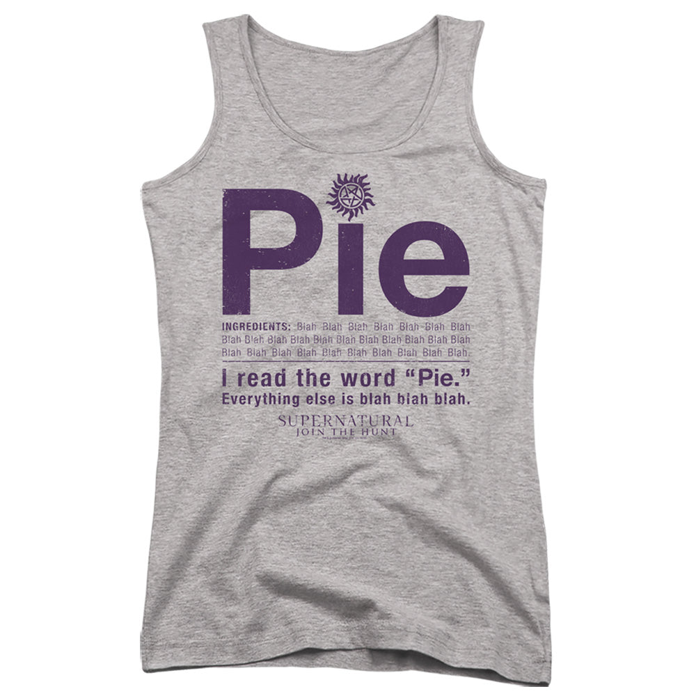 Supernatural Pie Womens Tank Top Shirt Athletic Heather