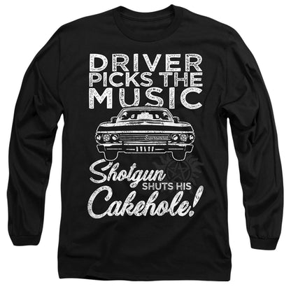 Supernatural Driver Picks Music Mens Long Sleeve Shirt Black Officially Licensed