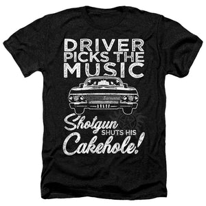 Supernatural Driver Picks Music Heather Mens T Shirt Black