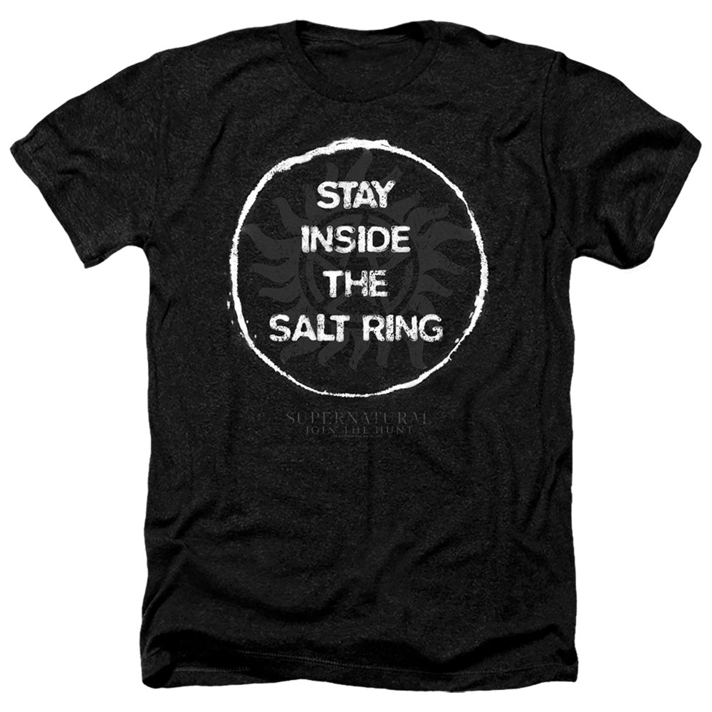 Supernatural Stay Inside The Salt Ring Heather Mens T Shirt Black