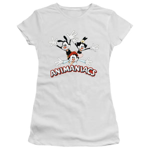 Animaniacs Animaniacs Trio Junior Sheer Cap Sleeve Womens T Shirt White