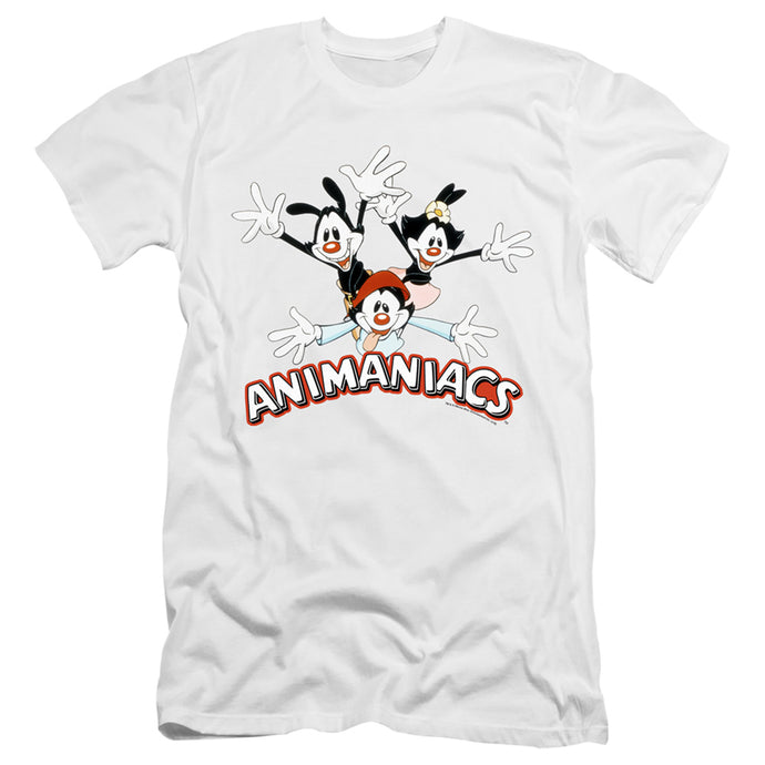 Animaniacs Animaniacs Trio Premium Bella Canvas Slim Fit Mens T Shirt White