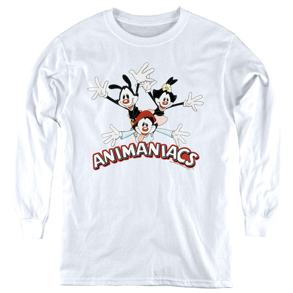 Animaniacs Animaniacs Trio Long Sleeve Kids Youth T Shirt White