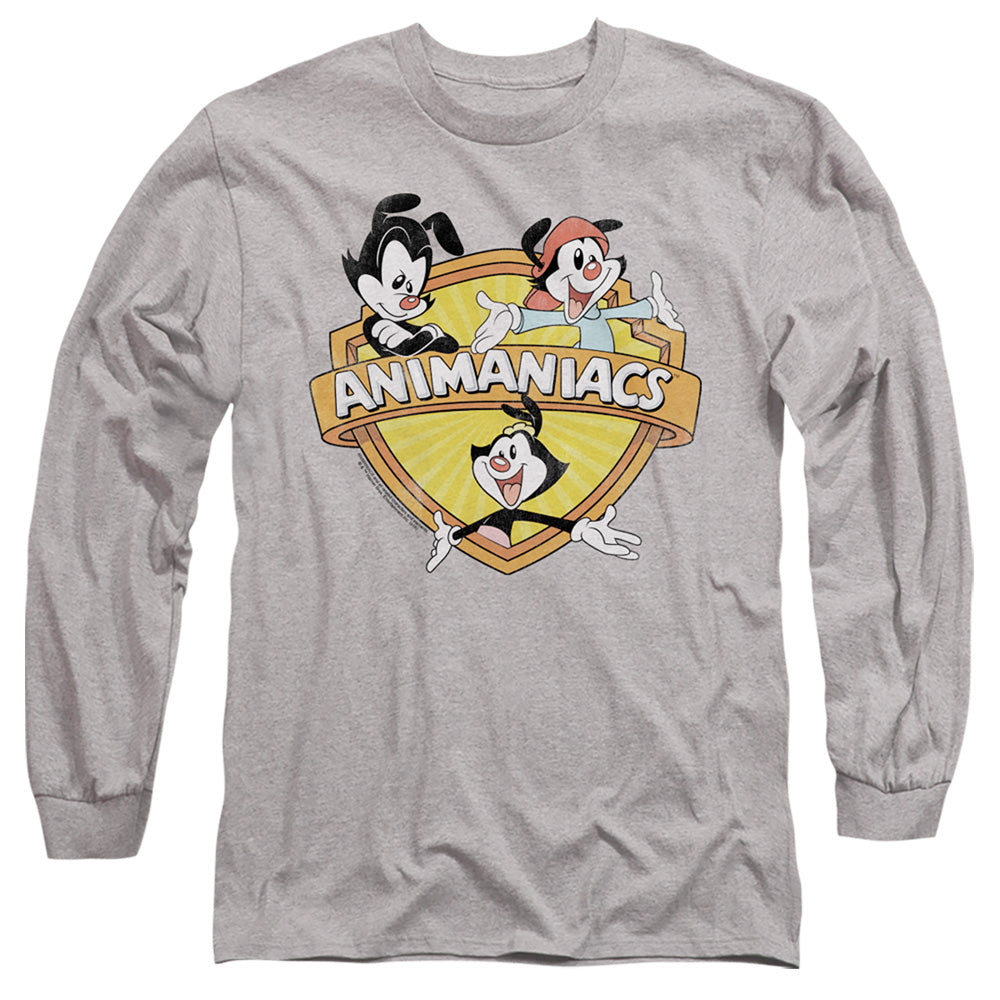 Animaniacs Shielded Animaniacs Mens Long Sleeve Shirt Athletic Heather