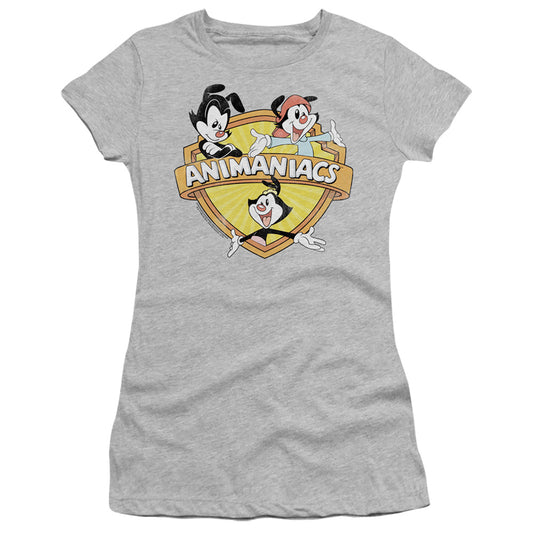 Animaniacs Shielded Animaniacs Junior Sheer Cap Sleeve Womens T Shirt Athletic Heather