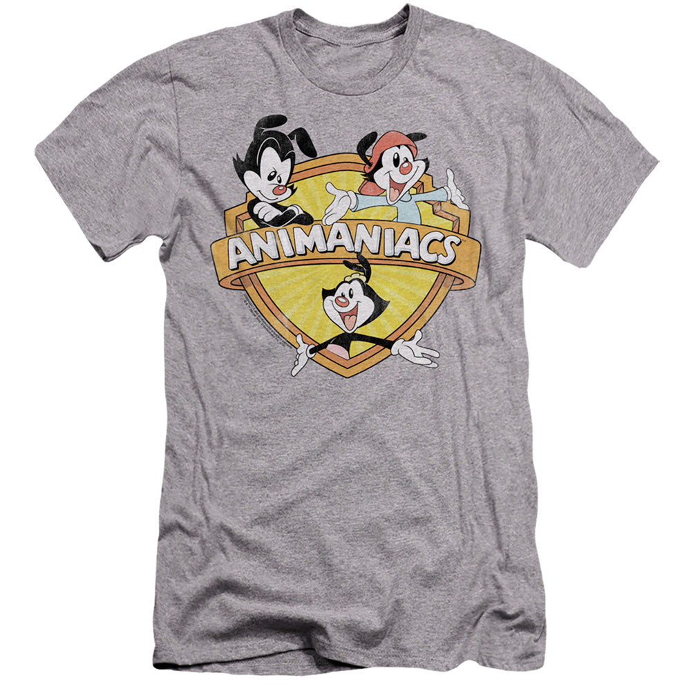 Animaniacs Shielded Animaniacs Premium Bella Canvas Slim Fit Mens T Shirt Athletic Heather