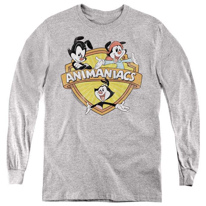 Animaniacs Shielded Animaniacs Long Sleeve Kids Youth T Shirt Athletic Heather