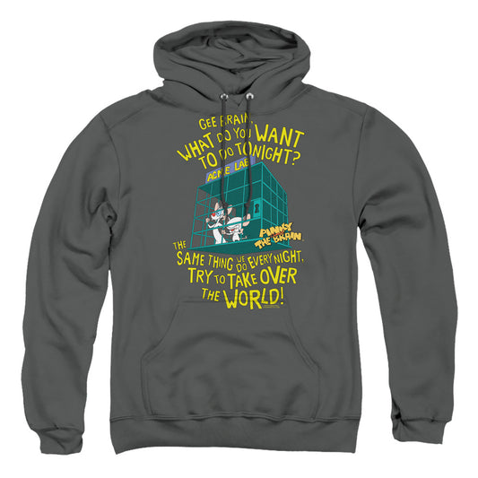 Pinky And The Brain The World Mens Hoodie Charcoal