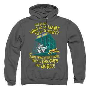 Pinky And The Brain The World Mens Hoodie Charcoal