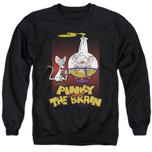 Load image into Gallery viewer, Pinky And The Brain Lab Flask Mens Crewneck Sweatshirt Black