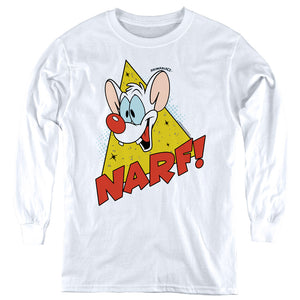 Pinky And The Brain Narf Youth Long Sleeve White