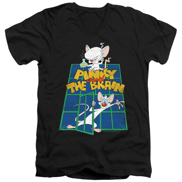 Pinky And The Brain Ol Standard Mens Slim Fit V-Neck T Shirt Black