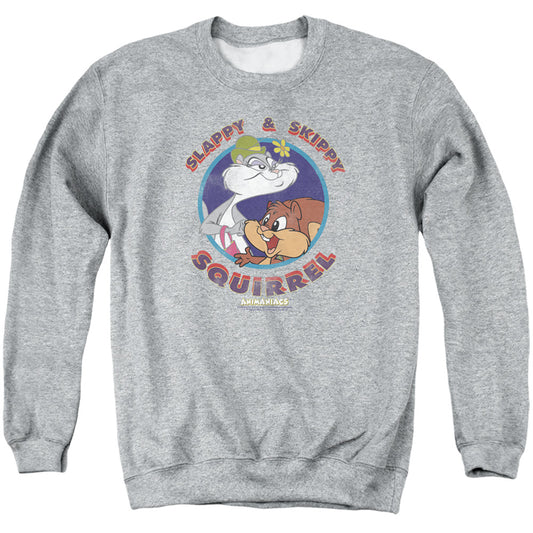 Animaniacs Slappy And Skippy Squirrel Mens Crewneck Sweatshirt Athletic Heather